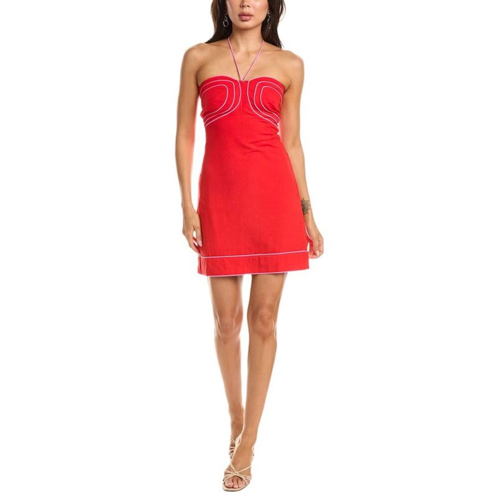 Fate Womens  Halter Neck Mini Dress, Red